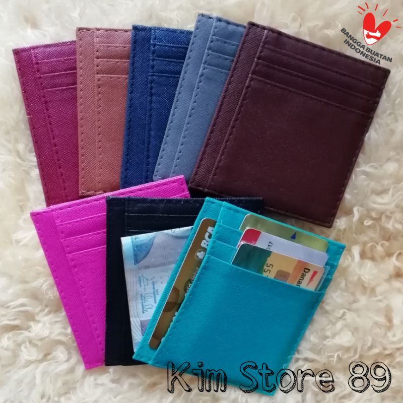 Dompet Kartu Card Holder Pria Wanita simple 8 in 1 slot (kartu + uang )