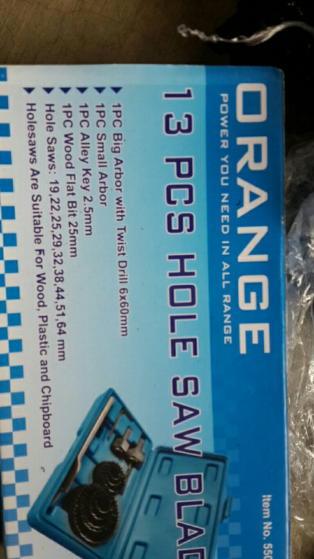 Orange Holesaw Kit 13 Pcs Hole Saw Set Kit Mata Bor Pelubang Kayu