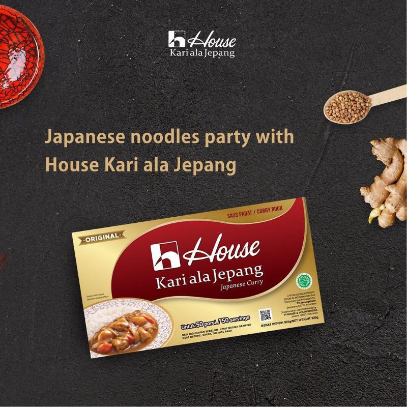 House Japan Curry Sauce 935 g Halal │ Bumbu Kari Ala Jepang 50 Porsi Bahan Kuah Kare untuk Nasi Ramen