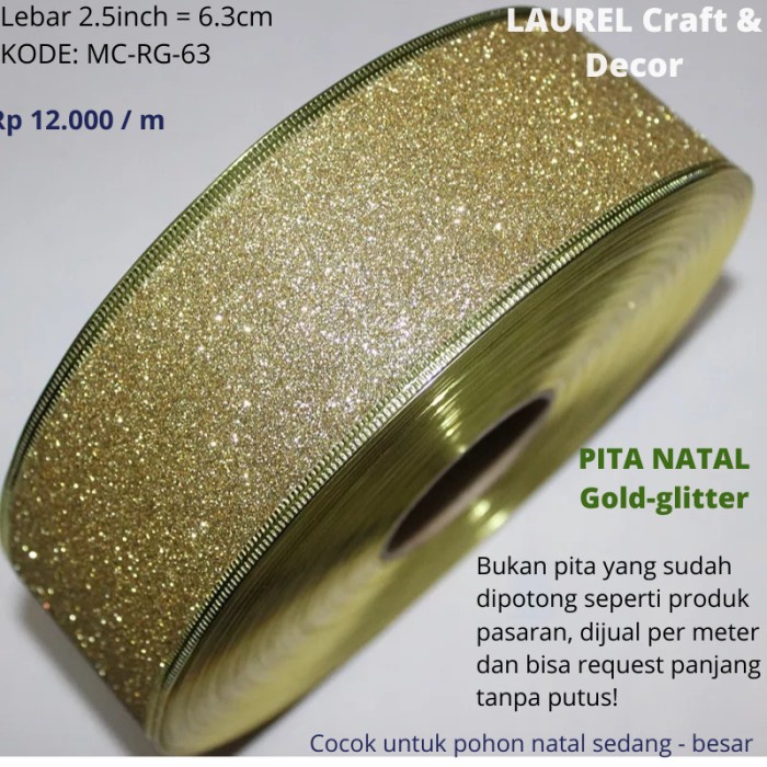 Natal-Hiasan- Pita Natal Organza Kawat - Red Merrychrmst -Hiasan-Natal.