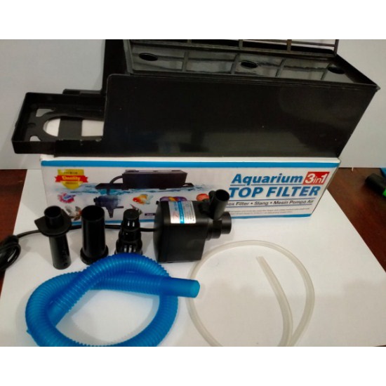 3 In 1 Top Filter Aquarium Termasuk Pompa Air Akuarium