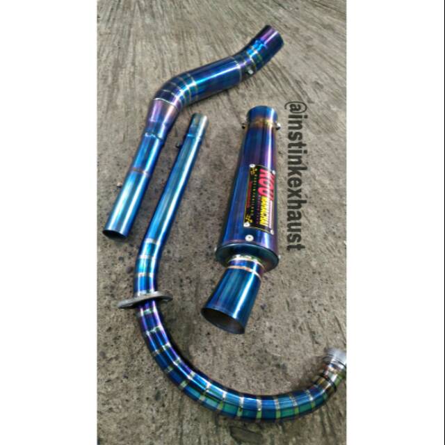 fullsystem Knalpot Racing Bluemoon vixion & new vixion satria FU satria F Knalpot KOU kidal bluemoon