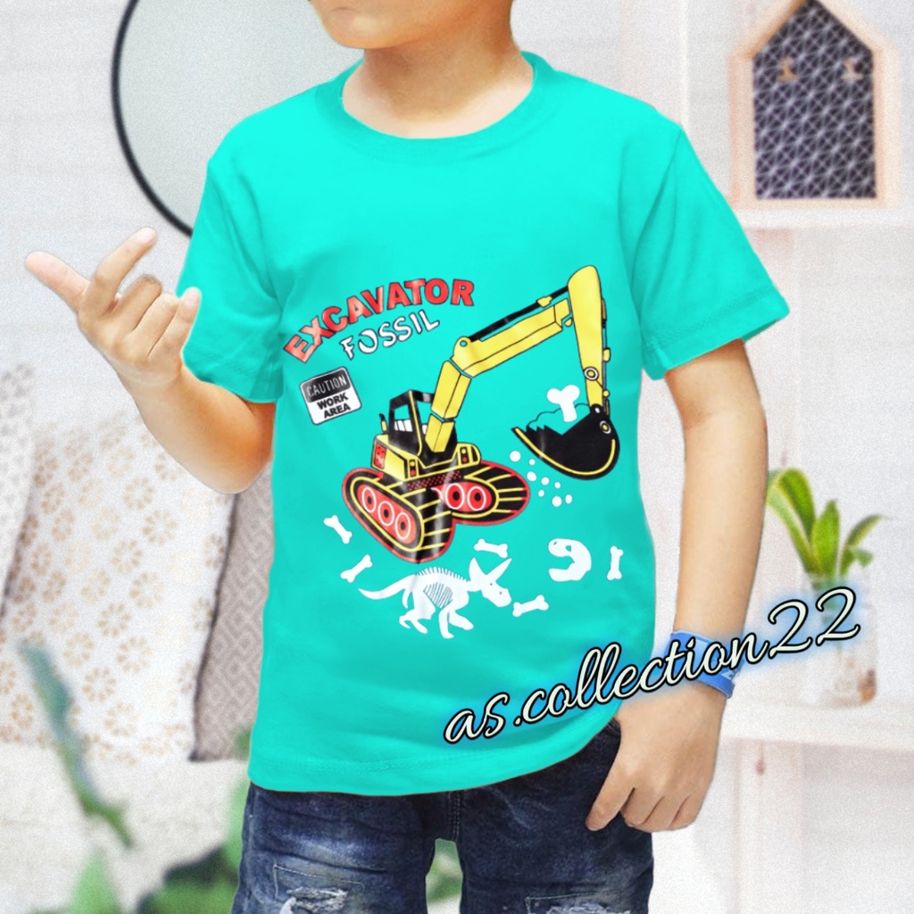 #EXCAVATOR/KAOS ANAK LAKI LAKI MOTIF EXCAVATOR// USIA 1-12 TAHUN