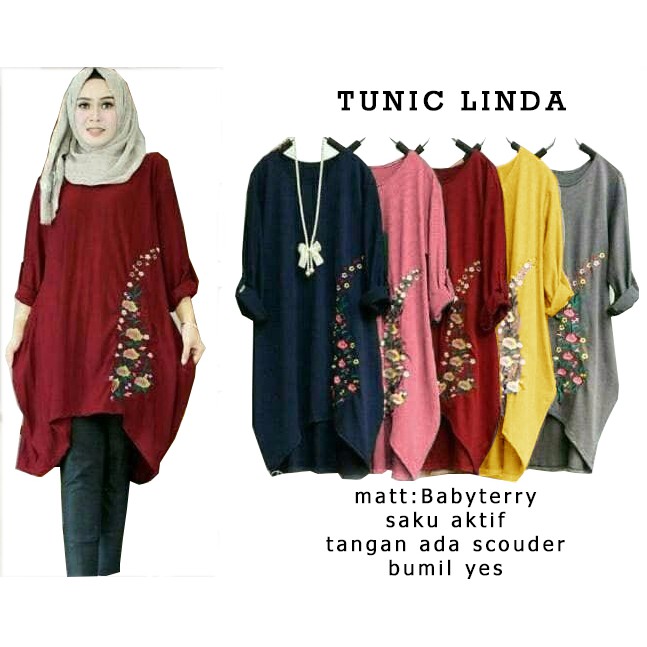 Linda Tunik - Logo Smile (LS) - Ukuran XL-3XL - Matt Baby Terri