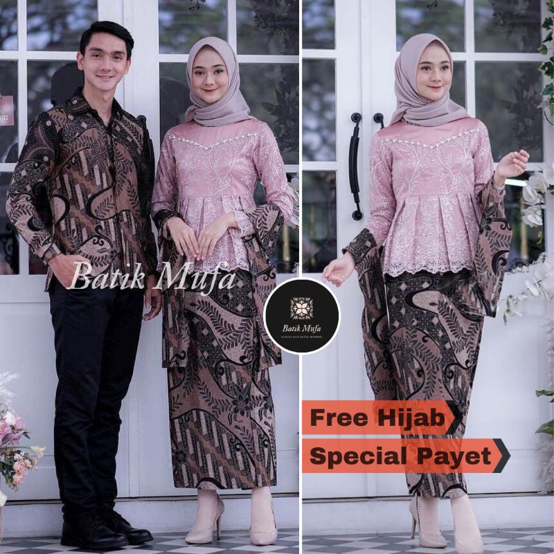 Kebaya batik couple asyifa dusty pink kebaya lamaran kebaya wisuda