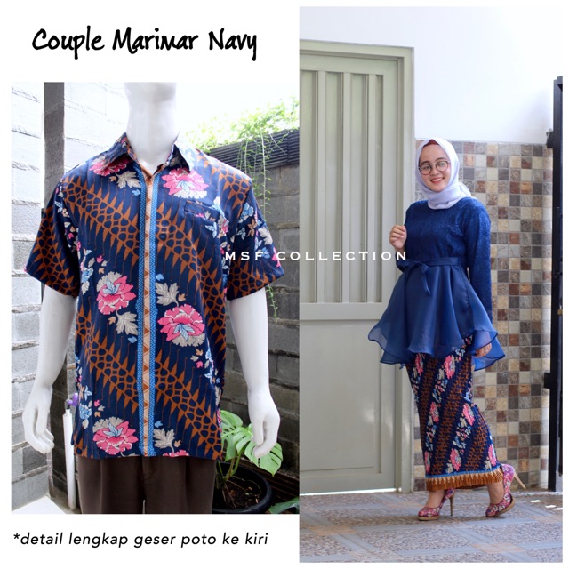 couple marimar navy brukat/sarimbit/batik