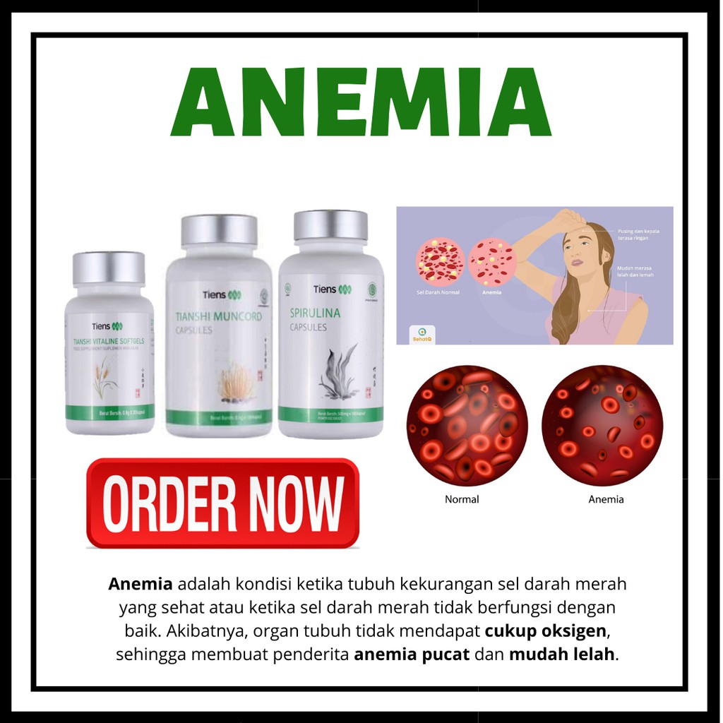 Tiens Obat Anemia Penambah Darah untuk Anak Remaja Dewasa - Mudah Lelah & Sering Pusing