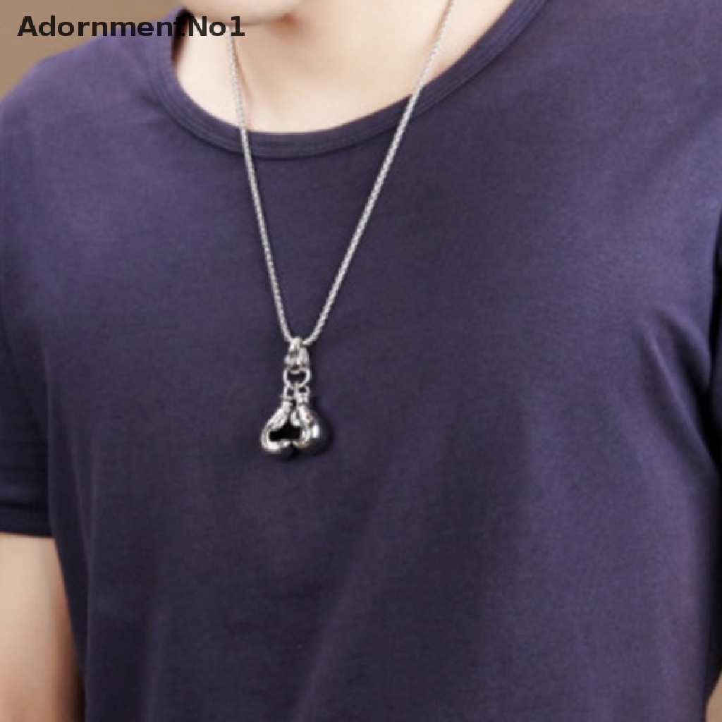 (AdornmentNo1) Kalung Rantai titanium steel Pendan Sarung Tinju fitness Gaya Retro punk