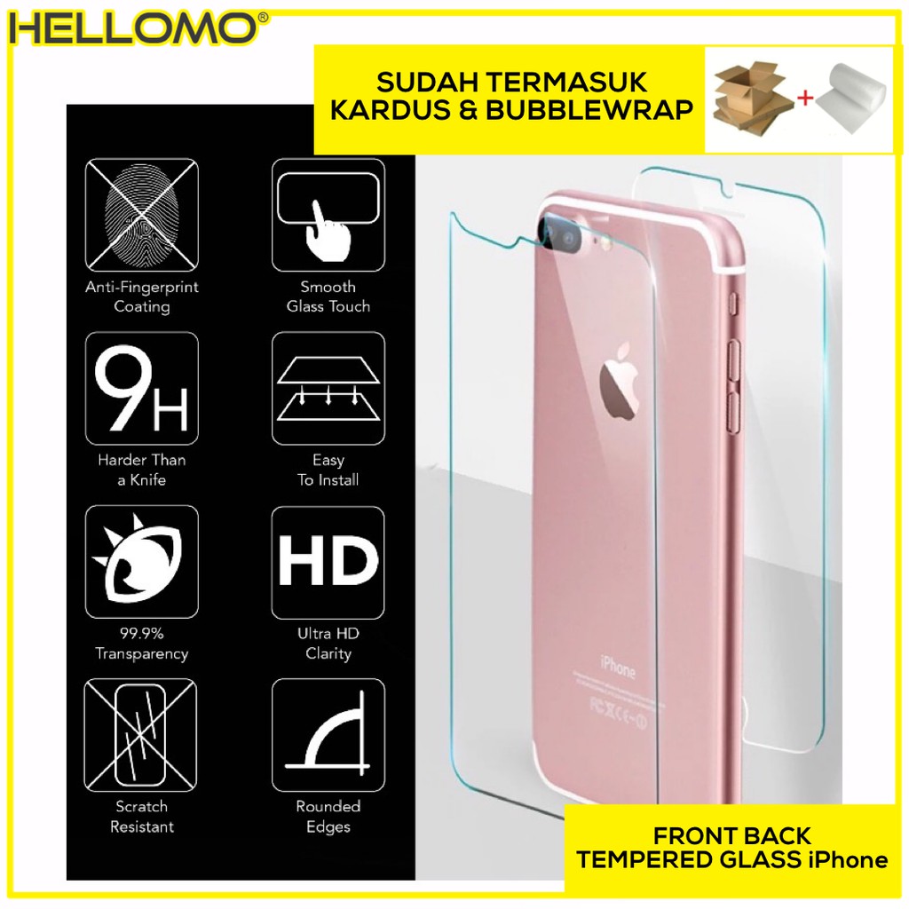 Tempered Glass Kaca Depan dan Belakang iPhone X XS XR XS