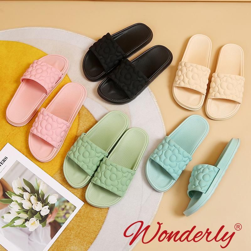 V202-A38 [WONDERLY] Sendal Selop Karet Wanita Wonderly Sandal Slop Cewek Sandal Motif Bunga Sandal Bunga Sandal Fluffy / Sendal Selop Karet Wanita Wonderly /Sandal Slop Cewek / Sendal Selop Wanita / Sandal Slides Wanita / Sendal Teplek Wanita