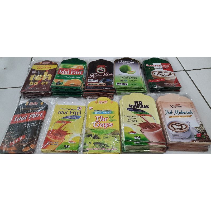 

Amplop Lebaran motif makanan dan minuman