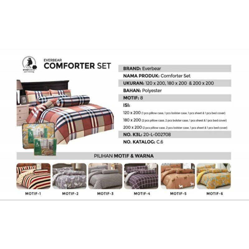 Sprei set bedcover everbear comforter set caption home
