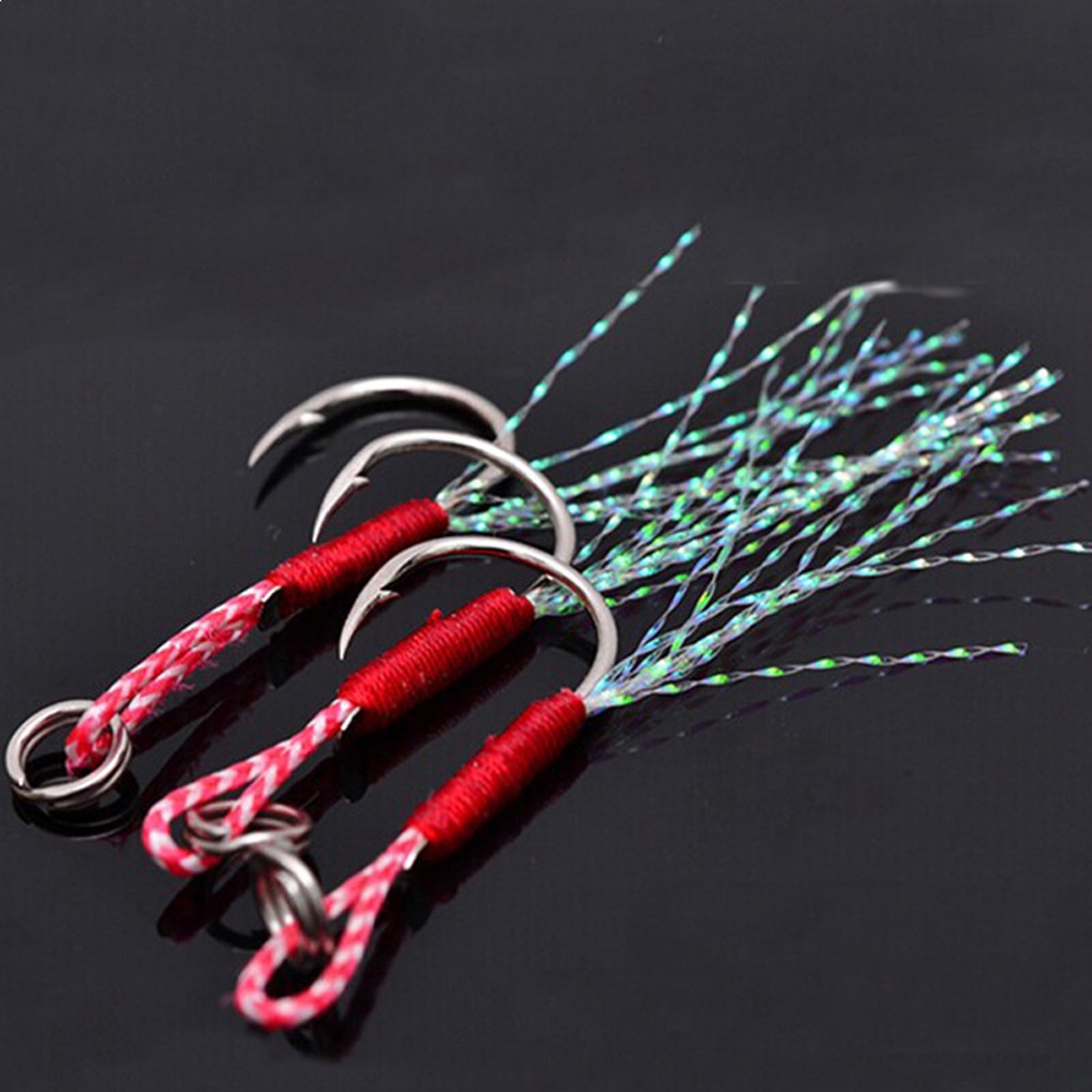 REBUY Fishing Tackle Single Jig Hooks High Carbon Steel Jig Head Hook Cast Jigs Assist Hook Sea Fishing Feather Hook Carp Hook Slow Jigging Pesca Fishing Lure Fishing Jigging Hook