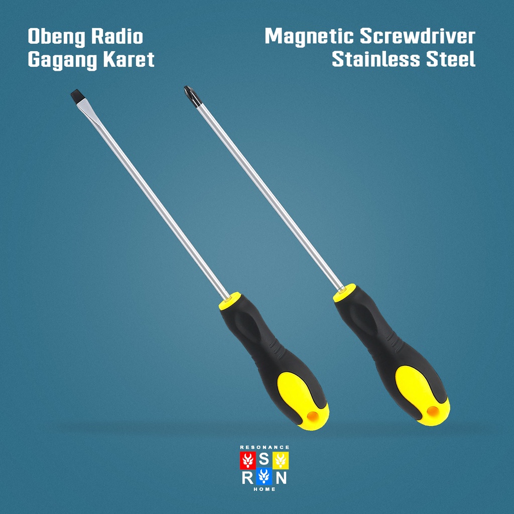 Obeng Radio Gagang Karet / Obeng Magnet / Screwdriver Resonance Home