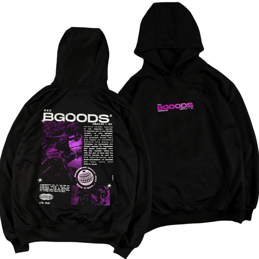 HOODIE PRIA BGOODS HITAM | HOODIE DISTRO PREMIUM QUALITY ORIGINAL BANDUNG | HOODIE PRIA