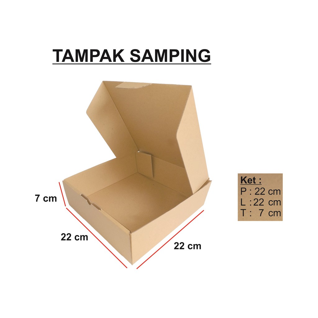 

DUS / BOX / 22x22x7 cm / KOTAK KUE/ KARDUS KUE/ PACKAGING / DUS PIZZA / DIE CUT