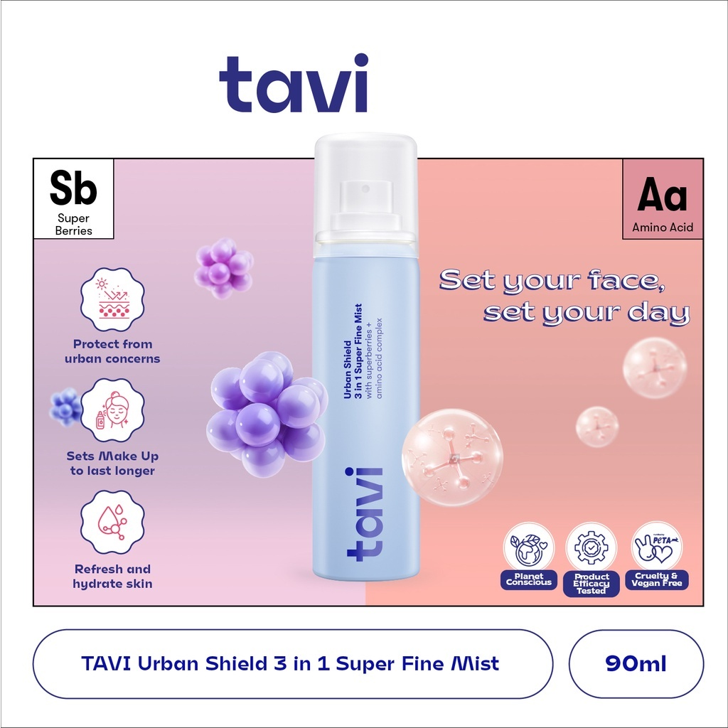 ★ BB ★  TAVI Urban Shield 3 in 1 Super Fine Mist 90 ml - Face Mist Melindungi dan Menghidrasi Kulit