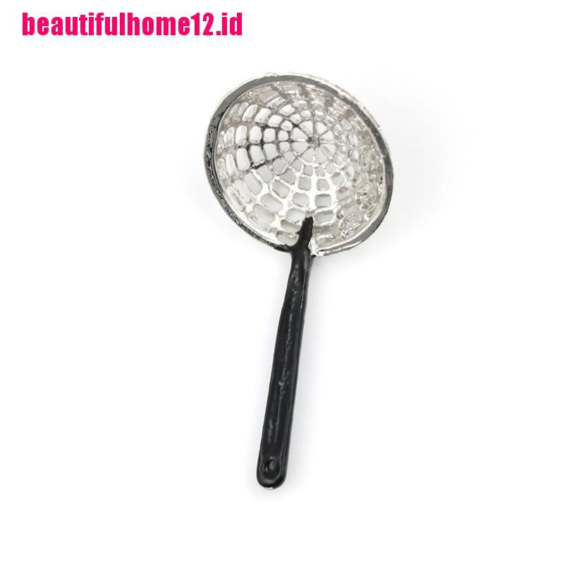 【beautifulhome12.id】Dollhouse Miniature 1:12 Kitchen Decor Toy Kitchen Metal Colander Length 5cm