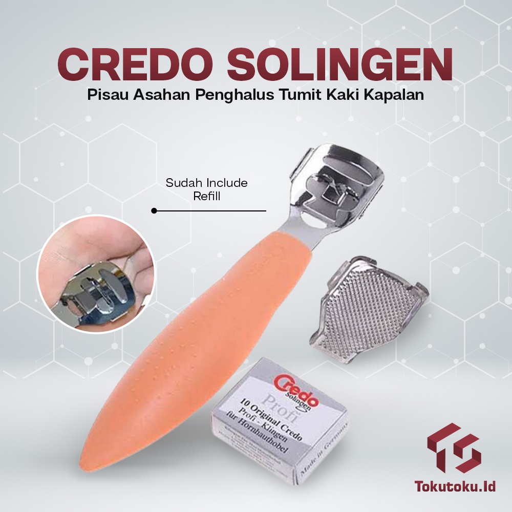 Alat Pembersih Kulit Mati Penghalus Tumit Kaki Kering Kapalan Pedicure Credo Solingen