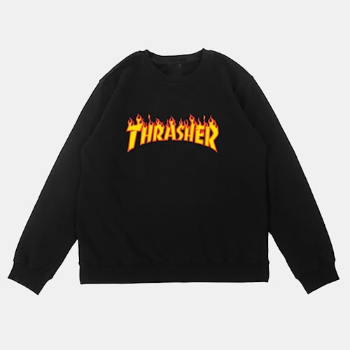 [CN] Crewneck Sweater Tulisan Font Thrasher Ukuran M L XL Cowok Cewek Unisex