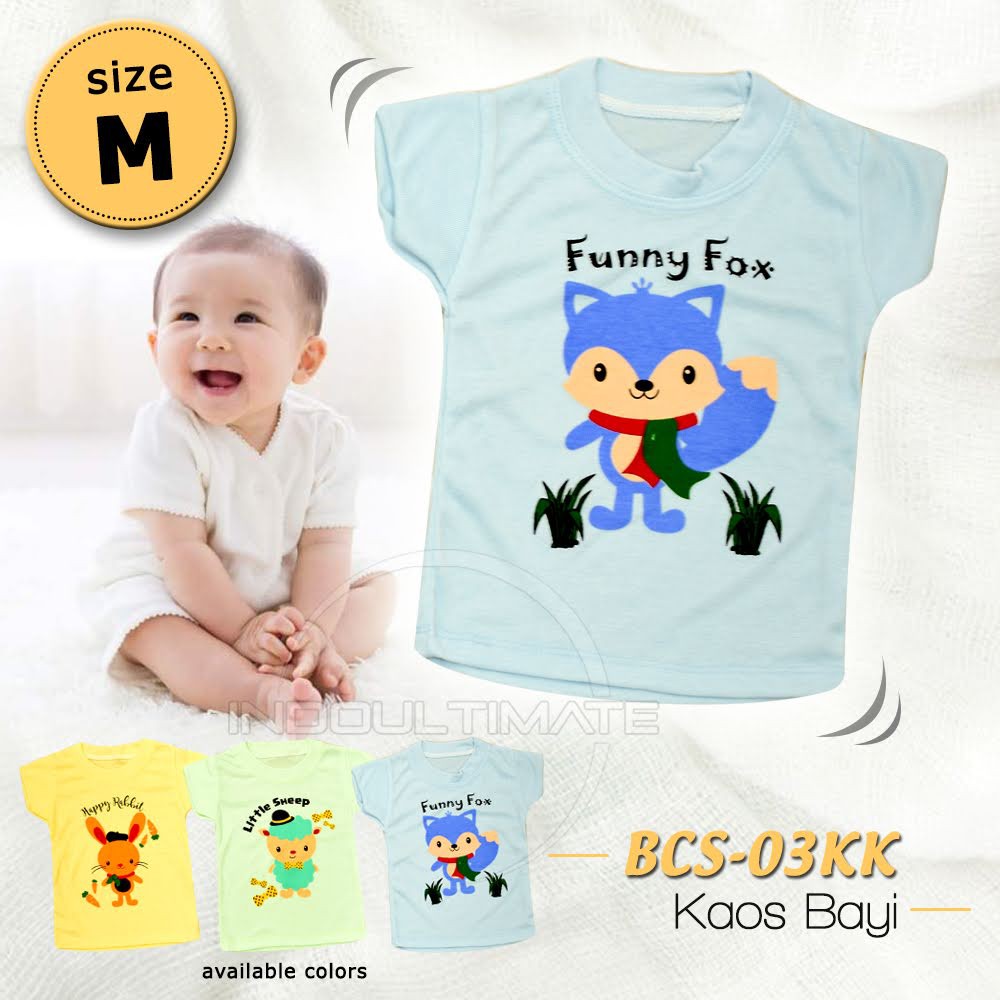 Kaos Anak Bayi Laki-Laki Perempuan COTTON BCS-03KK Baju Anak Bayi Balita Atasan Anak bergambar