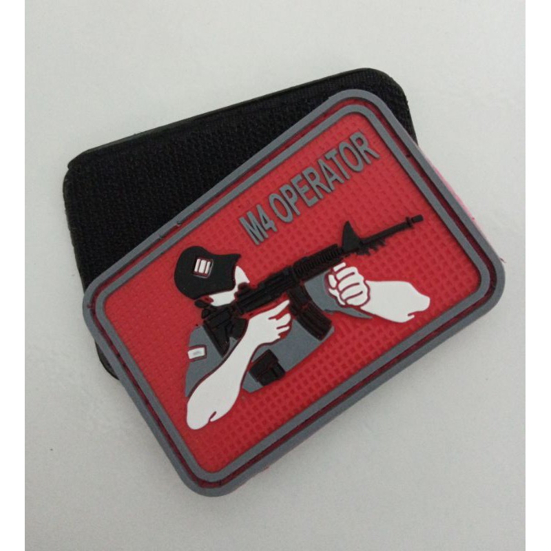 patch rubber logo senjata M4 OPERATOR tactical tempelan karet