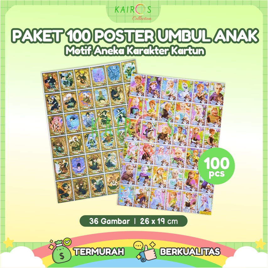 Paket 100 Pcs Mainan Anak Gambaran Umbul - Poster Umbul