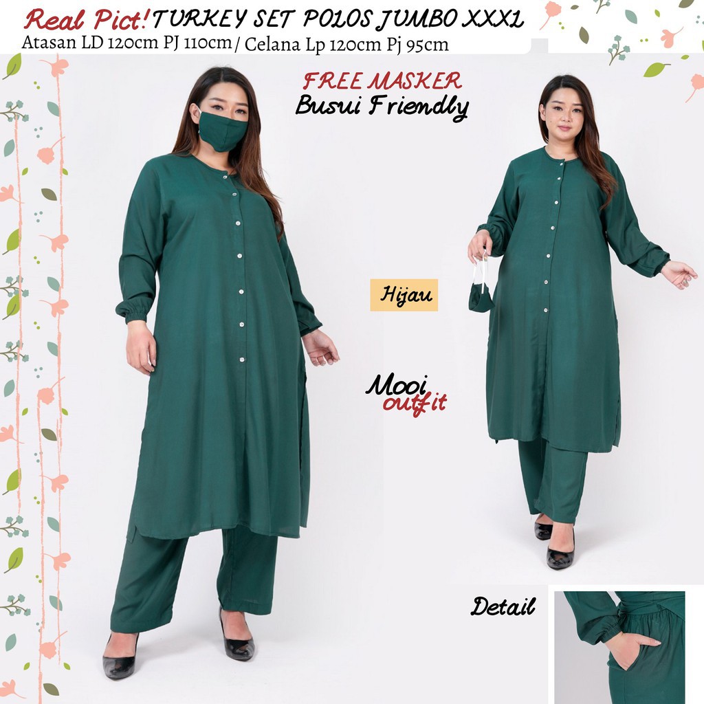 feeza STELAN TURKEY POLOS JUMBO - ONE SET TURKEY POLOS  JUMBO - STELAN TUNIK POLOS JUMBO - HOMEY SET