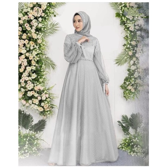 Anggun maxi dress brukat wanita muslimah