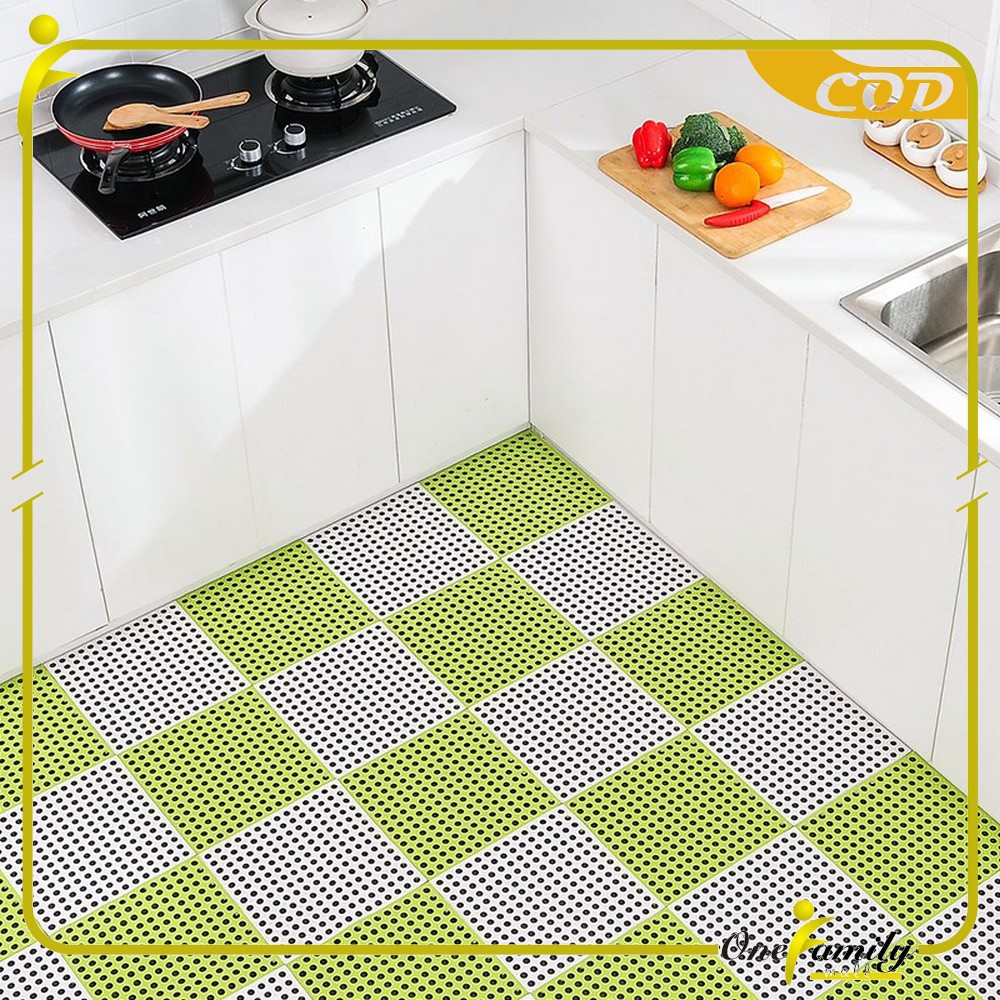 Karpet Kamar Mandi Anti Licin 30x30CM / Keset Lantai Anti Slip Polkadot Dapur Mat Non-Slip Anti Geser Zam A