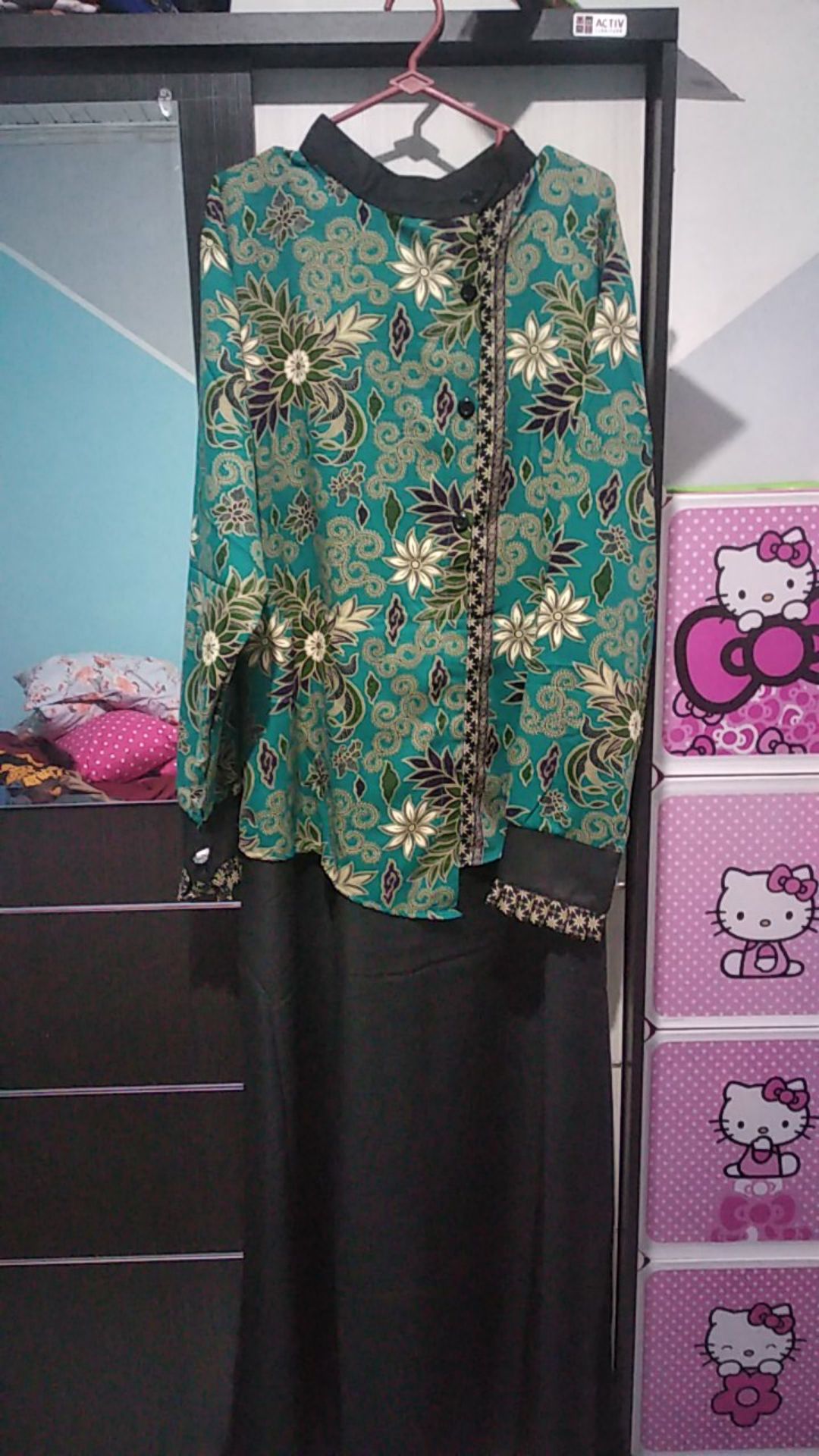 Gamis Batik Toska Couple By Kafiya Hijab