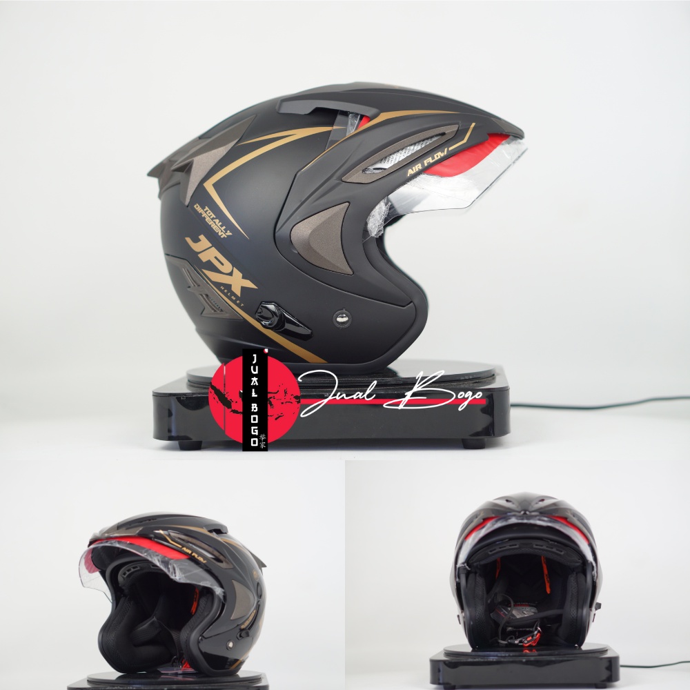HELM JPX SUPERMOTO SOLID ORIGINAL SEMI CROSS STANDARD SNI