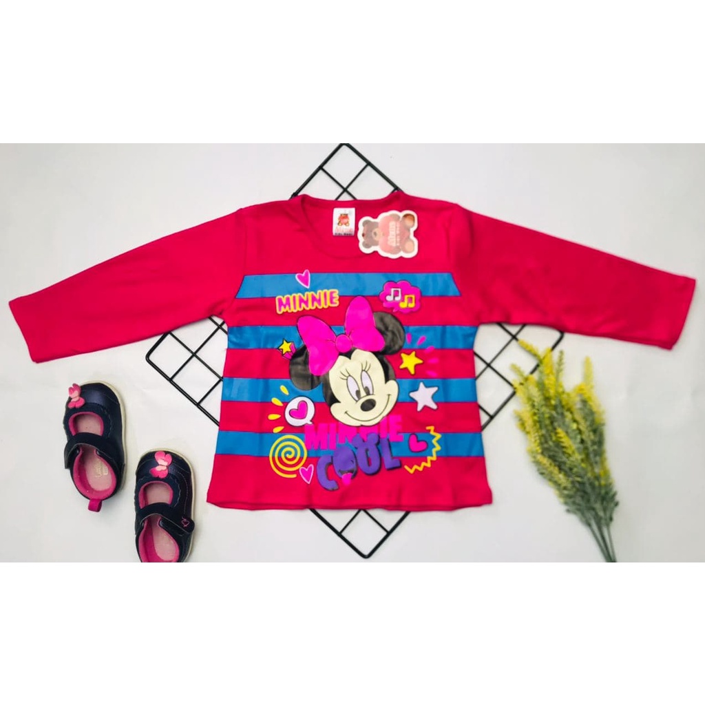 DVL I kaos atasan anak perempuan minnie uk 1-9 tahun / baju kaos anak  tangan panjang part 1