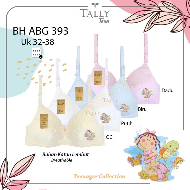 TALLY BRA BH REMAJA ABG 393 I TANPA BUSA I TANPA KAWAT I SIZE 32-38