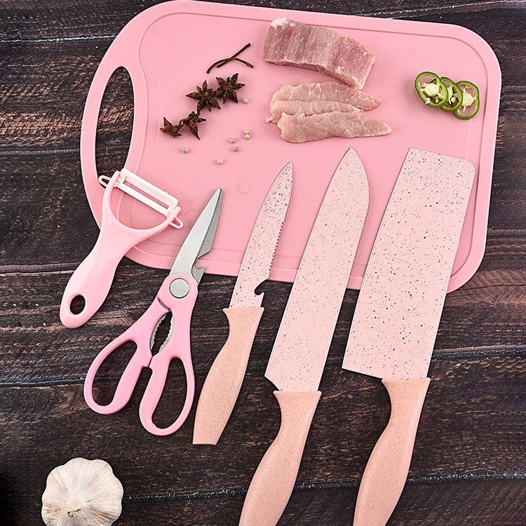 7 in 1 Kitchen Knife Set / Talenan, Pisau, Pengupas, Gunting Dapur Set / Pisau Set