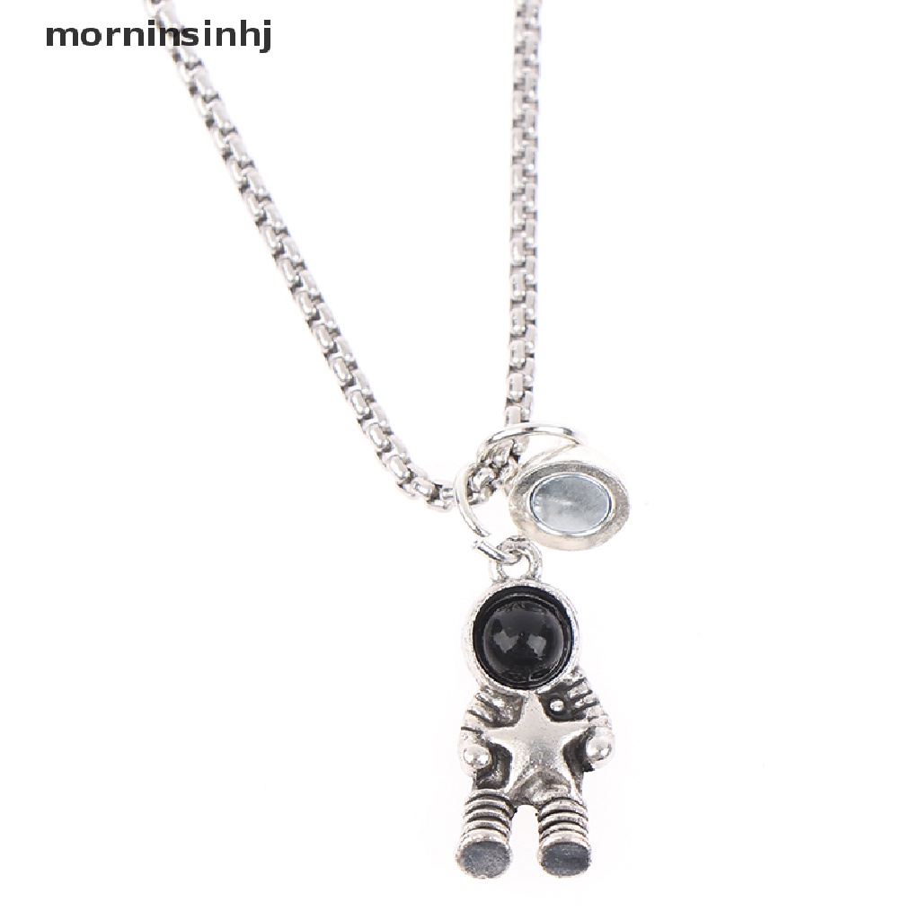 Mornin 2Pcs / Set Kalung Rantai Liontin Astronot Forever Magnet Untuk Pasangan / Pria / Wanita