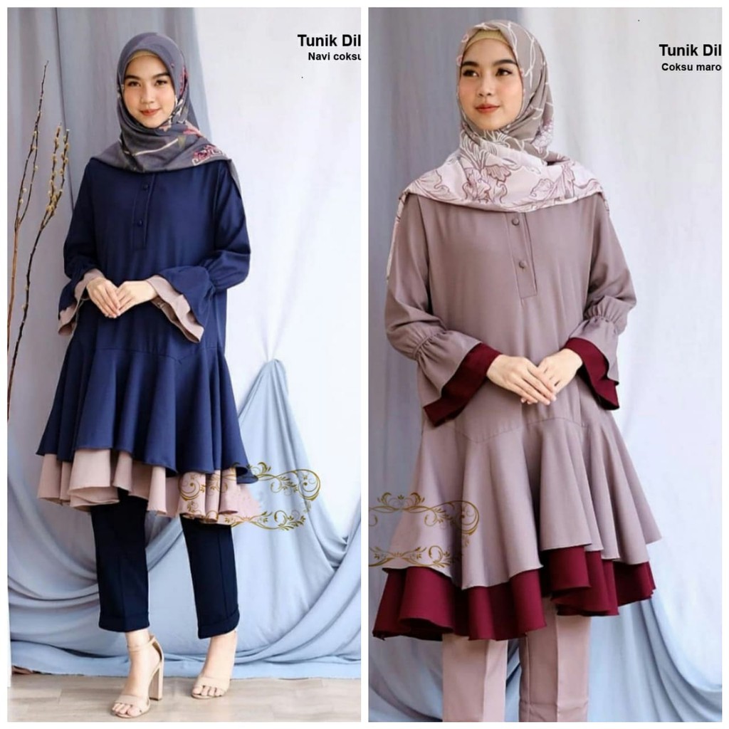 Tunik dilha/atasan kemeja/atasan tunik/jual tunik/jual kemeja tunik