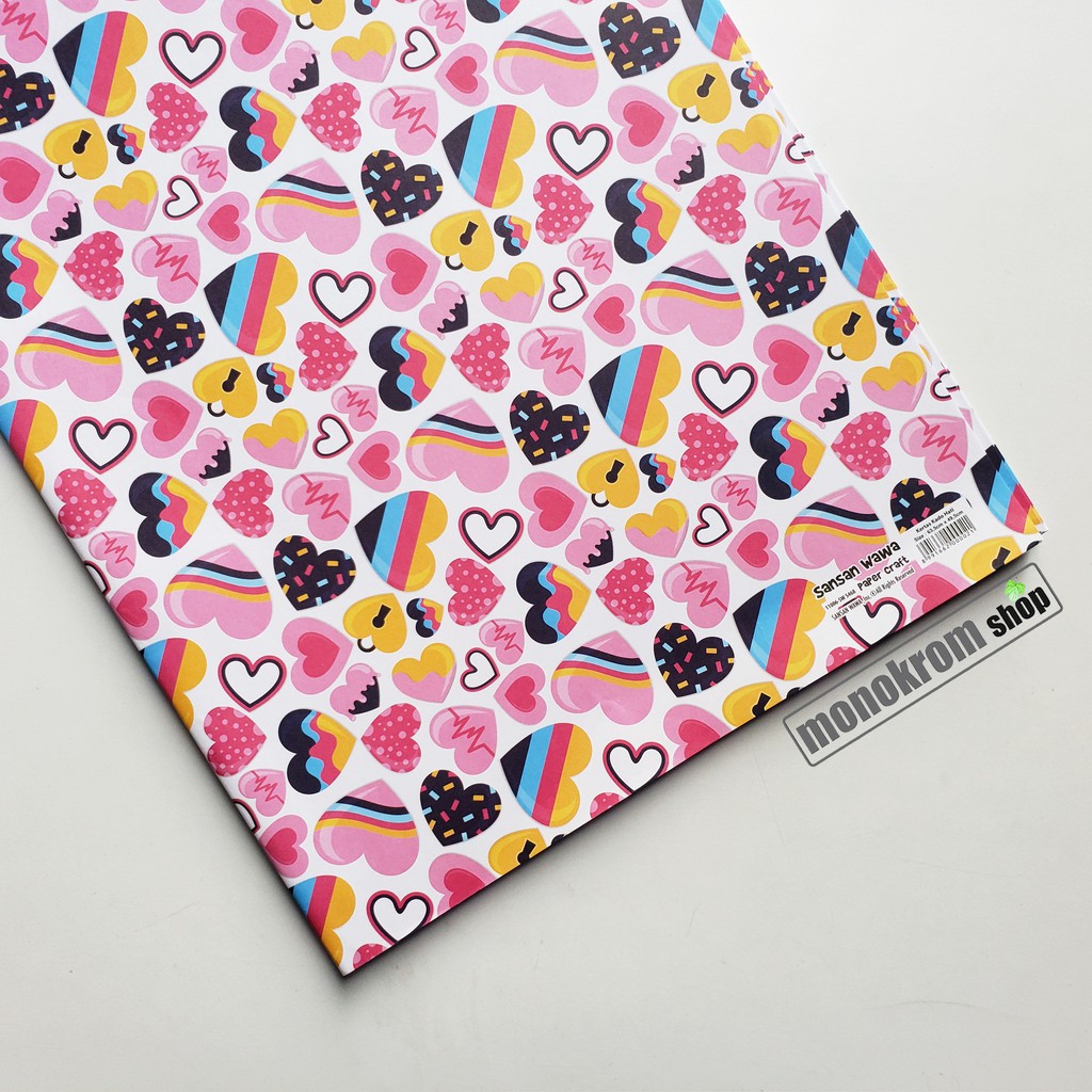 Kertas Kado Sansan Wawa Motif Love Pink Permen Manis - Wrapping Paper