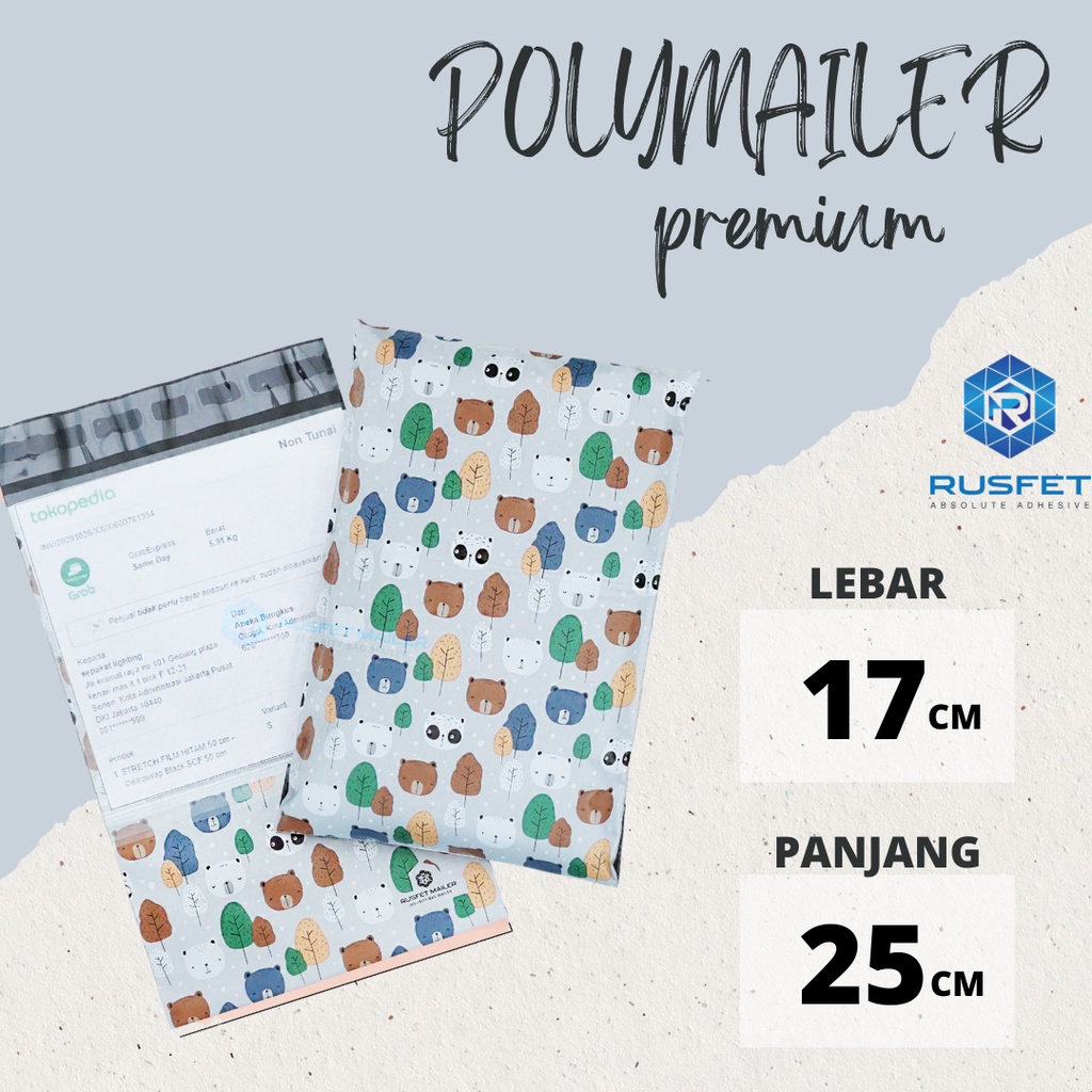 

AMPLOP PLASTIK POLYMAILER POLIMAILER PACKING ONLINE PREMIUM MOTIF BEAR FAMILY 17X25
