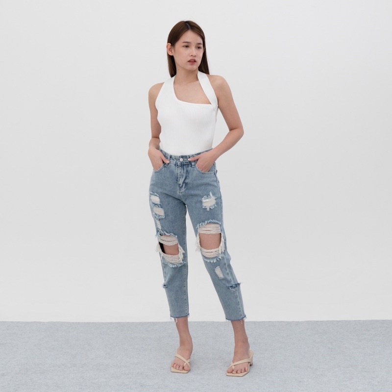 VIERLIN - Jeans 81376 - HW RIPPED JEANS ROBEK VIERLINSTORE