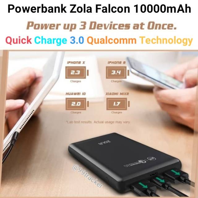 Powerbank Quick Charge 3.0 Zola Falcon 10000mAh