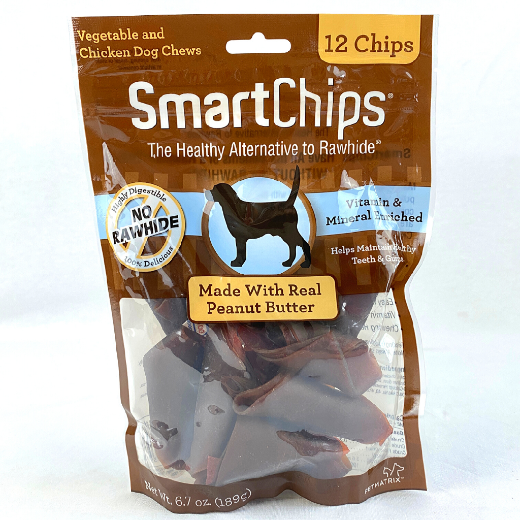 

SMARTBONES Snack Anjing Dental SMARTCHIPS Peanut Butter 12pcs