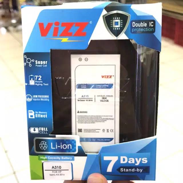 BATERAI BATRE BATTERY VIZZ MURAH SAMSUNG GAKAXY A310 / DOBBLE POWER VIZZ A3 2016