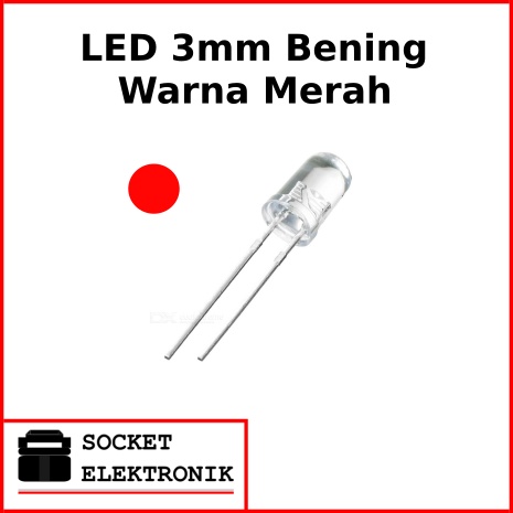 LED 3mm warna putih menyala warna merah
