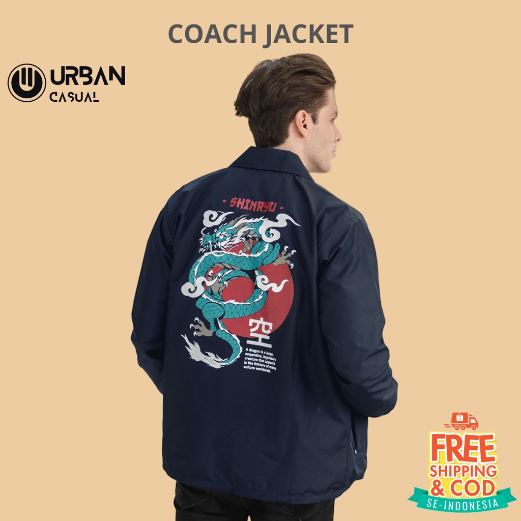 Jaket Coach Parasut Taslan RJN Outdoor Waterproof Windbreaker Anti Air Original Casual Branded Distro Fashion Model Terbaru Sako