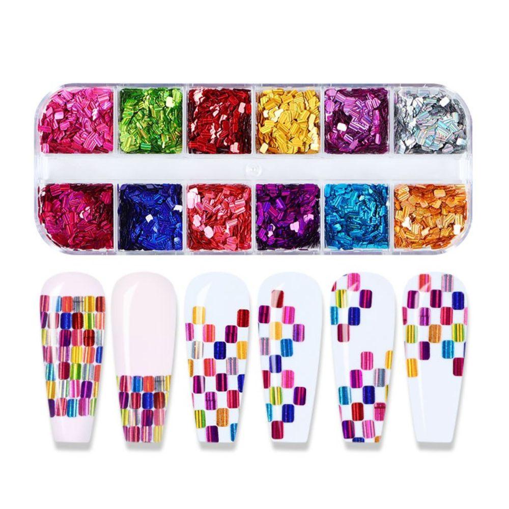 Mxbeauty Nail Art Sequin Glitter Laser DIY Bahan Kuku Nail Kecantikan Salon Kuku Perhiasan Nail Art Serpihan