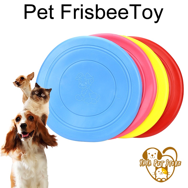 【Yayapet】17.5CM Mainan Anjing Lempar Tangkap Flying Frisbee Dog Play Outdoor Training Silikon Rubber Terbang Dog Toys Pet Mainan Hewan Piring