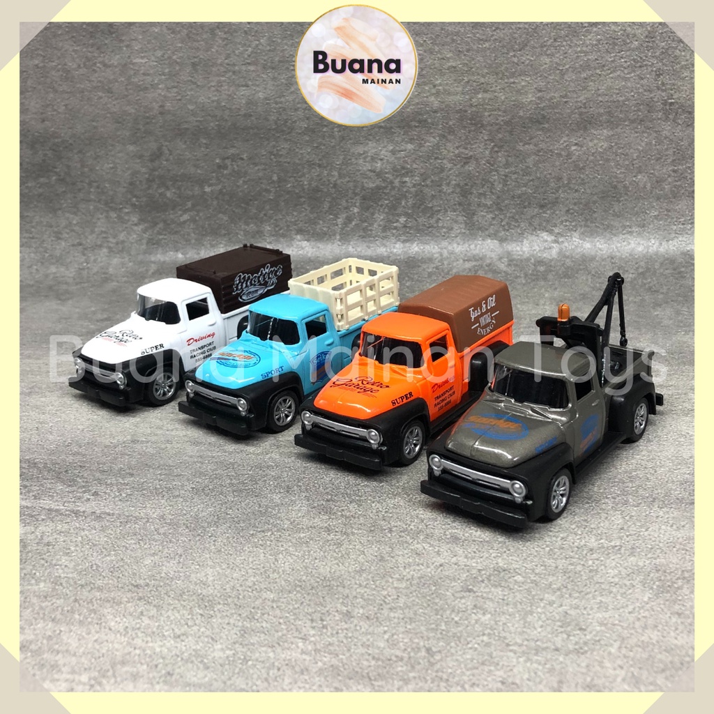 DIECAST MOBIL VINTAGE OLD PICK UP CAR MODERN CITY MAINAN ANAK MOBIL TRUCK