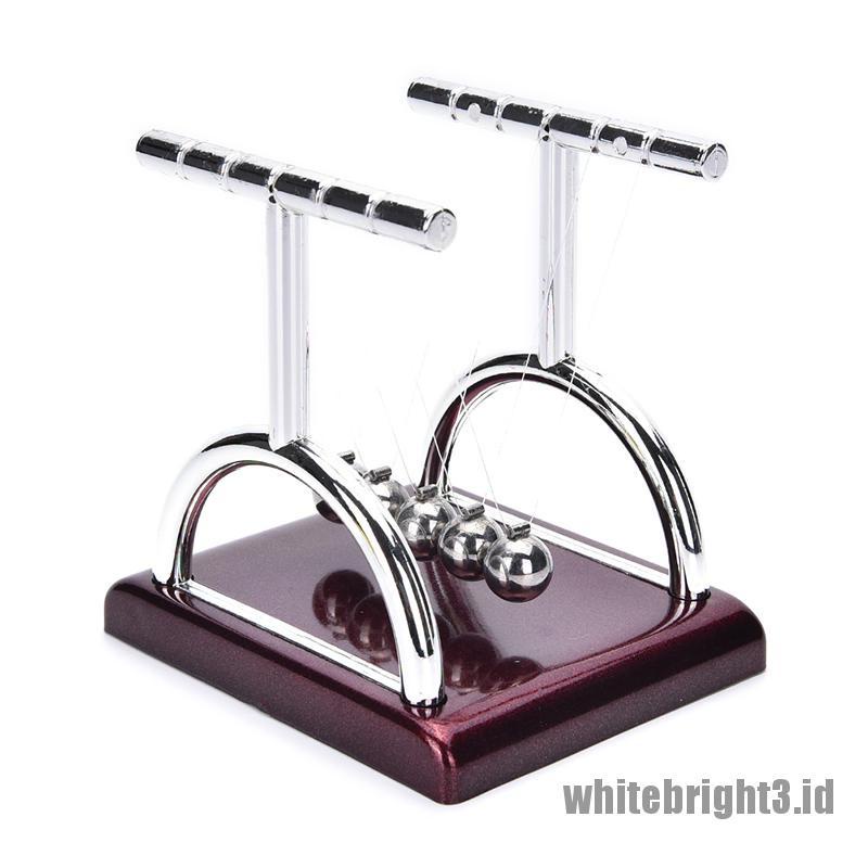 (white3) Newton 's Cradle Balance Ball Bahan Baja Untuk Edukasi Sains Fisika