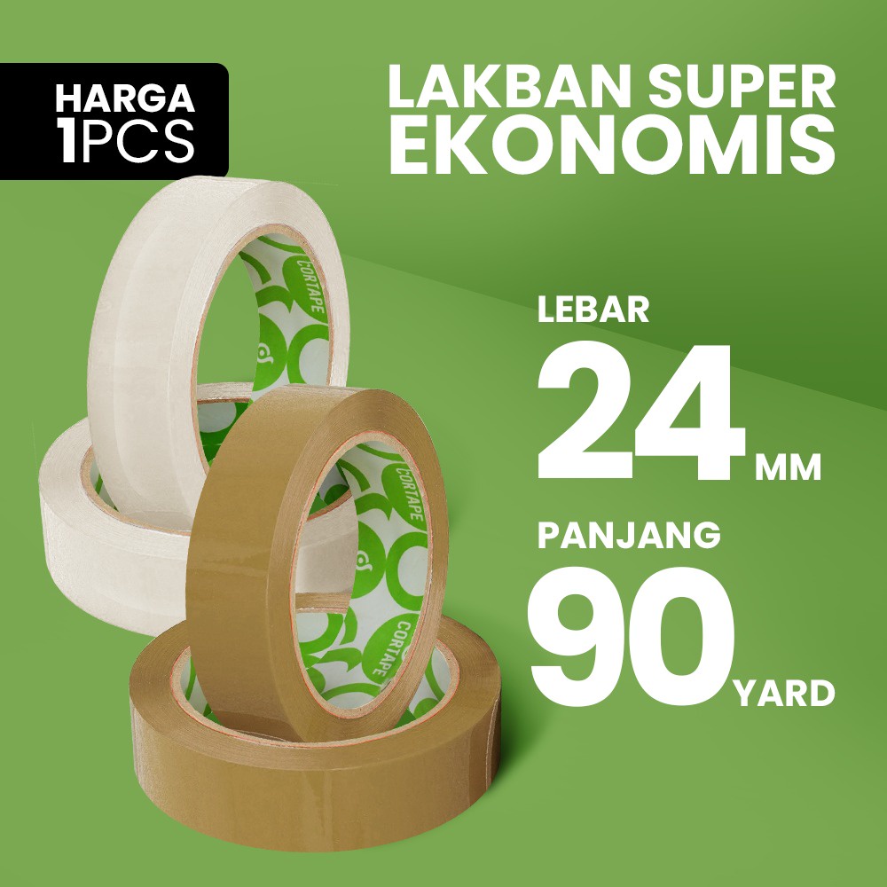 

LAKBAN CORTAPE 24MM (TERMURAH DI JAMIN) , 2 VARIASI WARNA